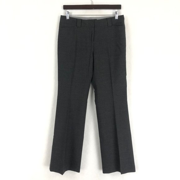 Express Women's Size 7/8R Dark Grey Wool Blend Hidden Fly Bootcut Trouser Pants - Picture 1 of 9